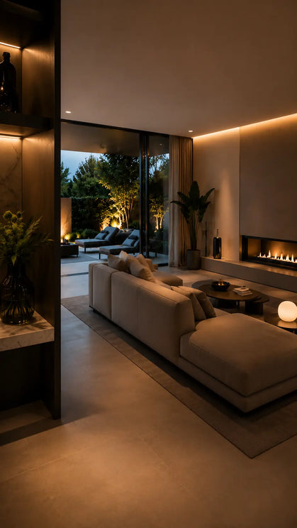 Smart kitchen appliances in a contemporary home with warm lighting and modern decor