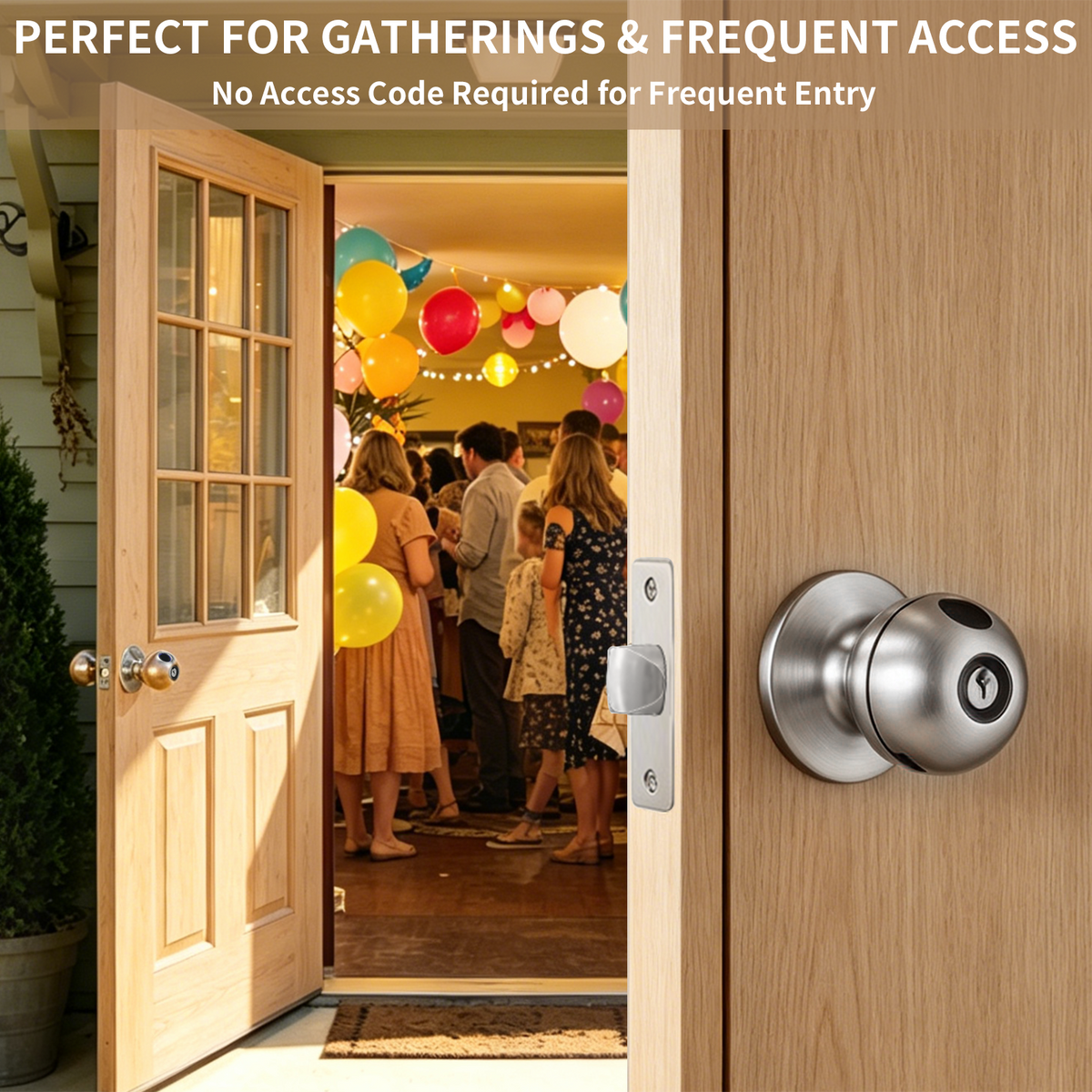Smart door lock used for secure home entry in a modern interior