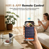 WiFi sous vide cooker with mobile app control for remote cooking management
